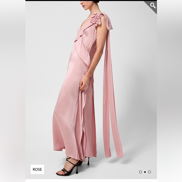 NWT-ERDEM Rose One Shoulder Dress 100 % silk value of 3700$ plus taxes - Picture 5 of 17